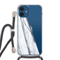 Gestreepte marmer: iPhone 12 Transparant Hoesje met koord