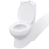 vidaXL Toilet hoekmodel keramisch wit - thumbnail