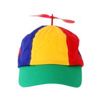 Gekleurd petje met gekleurde propellor bovenop - polyester - verstelbaar