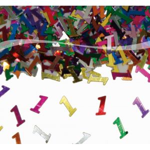 1x zakjes confetti 1 jaar verjaardag feestartikelen   -
