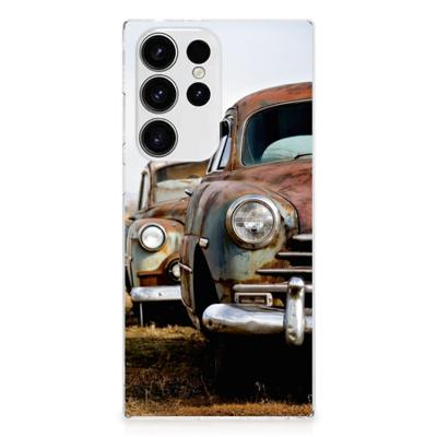 Samsung Galaxy S23 Ultra | Siliconen hoesje | met foto Vintage Auto