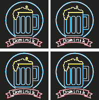 Onderzetters bier Neon bier met naam