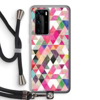 Gekleurde driehoekjes: Huawei P40 Pro Transparant Hoesje met koord