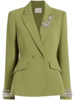 Cinq A Sept blazer croisé à ornements en cristal - Vert