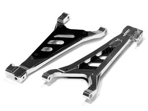 Billet Machined Type II Front Lower Suspension Arms, Silver - Traxxas E-Revo
