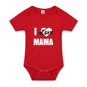 I love mama cadeau baby rompertje rood jongen/meisje 92 (18-24 maanden)  -