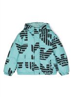 Emporio Armani Kids veste matelassée à logo imprimé - Vert