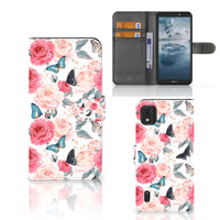 Nokia C2 2nd Edition Hoesje Butterfly Roses - thumbnail