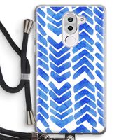 Blauwe pijlen: Honor 6X Transparant Hoesje met koord