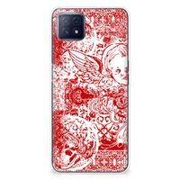 Silicone Back Case OPPO A53 5G | OPPO A73 5G Angel Skull Rood