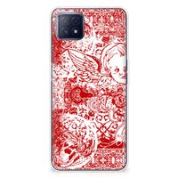 Silicone Back Case OPPO A53 5G | OPPO A73 5G Angel Skull Rood - thumbnail