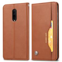 Knead huidtextuur horizontaal Flip lederen case voor OnePlus 7 Pro met foto frame & houder & kaartsleuven & portemonnee (bruin)