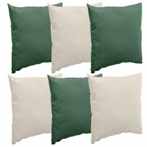 Bank/sier/tuin kussens voor binnen/buiten set 6x stuks beige/groen 40 x 40 cm