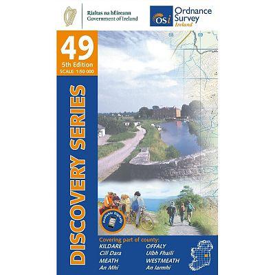 Topografische kaart - Wandelkaart 49 Discovery Kildare, Meath, Offaly, Westmeath | Ordnance Survey Ireland