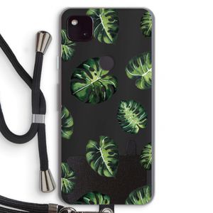 Tropische bladeren: Pixel 4a 5G Transparant Hoesje met koord