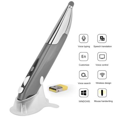 PR-06S 4-toetsen slimme draadloze optische muis met Stylus pen functie ondersteuning Stembediening/vertaling (grijs)