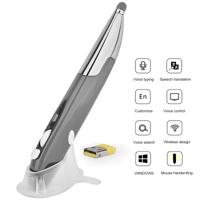 PR-06S 4-toetsen slimme draadloze optische muis met Stylus pen functie ondersteuning Stembediening/vertaling (grijs)