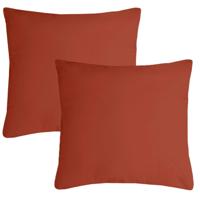 Stof Textile sierkussen Nelson - 2x - terracotta - 60 x 60 cm - bank kussens - polyester