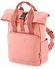 Atlantis BG118S Recycled Mini Twin Handle Roll-Top Backpack - Blush-Pink - 23 x 32 x 11 cm