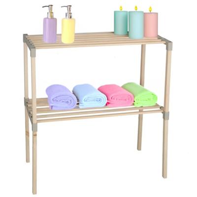 Gerimport Badkamer/keuken opbergkastje - hout - 2 planken - 30 x 58 x 68 cm