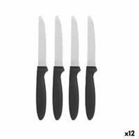 Messen Set Zwart Zilverkleurig Roestvrij staal Plastic 19,5 cm (12 Stuks)