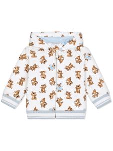 Dolce & Gabbana Kids hoodie Baby Leopard zippé - Blanc