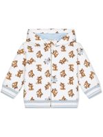 Dolce & Gabbana Kids hoodie Baby Leopard zippé - Blanc