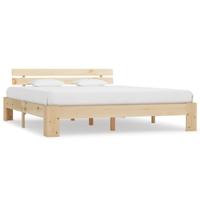 Bedframe met hoofdbord massief grenenhout 160x200 cm