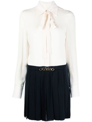 Valentino Garavani robe-chemise à col lavallière - Tons neutres