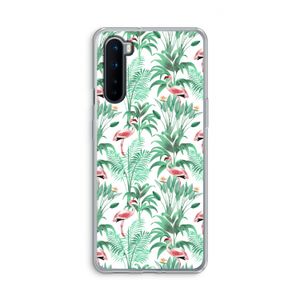 Flamingo bladeren: OnePlus Nord Transparant Hoesje