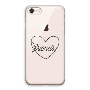 Friends heart black: iPhone 8 Transparant Hoesje