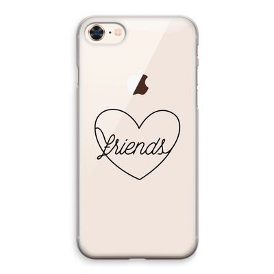 Friends heart black: iPhone 8 Transparant Hoesje