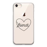 Friends heart black: iPhone 8 Transparant Hoesje