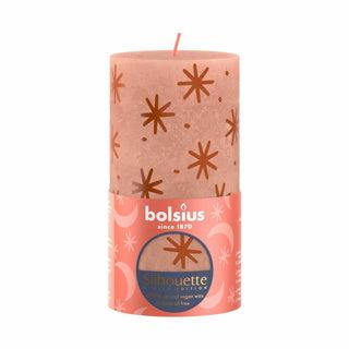 Bolsius stompkaars rustiek 13 x 6,8 cm creamy caramel met print