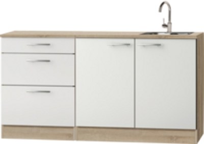 kitchenette 150cm met spoelbak wit-eiken RAI-443300
