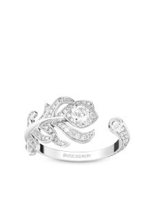 Boucheron bague Plume de Paon en or blanc 18ct ornée de diamants - Argent