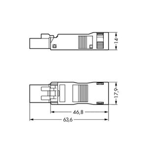 890-113  (50 Stück) - Connector plug-in installation 3x1,5mm² 890-113