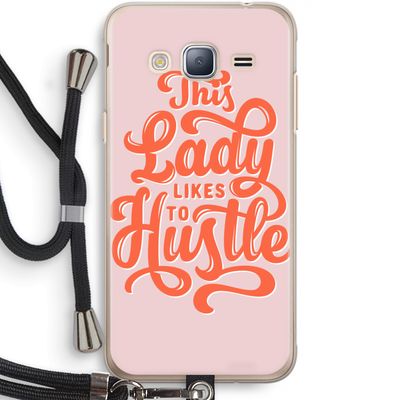 Hustle Lady: Samsung Galaxy J3 (2016) Transparant Hoesje met koord
