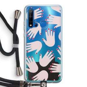 Hands pink: Huawei P20 Lite (2019) Transparant Hoesje met koord