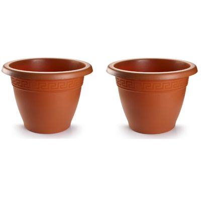 3x stuks bloempotten terra cotta rond diameter 40 cm