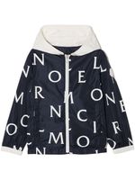 Moncler Enfant veste monogrammée à capuche - Bleu - thumbnail