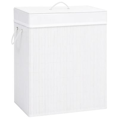 VidaXL Wasmand met 1 vak 83 l bamboe wit