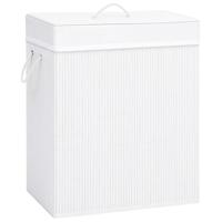 VidaXL Wasmand met 1 vak 83 l bamboe wit