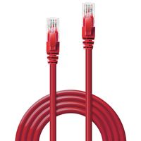 LINDY 48034 RJ45 Netwerkkabel, patchkabel CAT 6 U/UTP 3.00 m Rood 1 stuk(s) - thumbnail