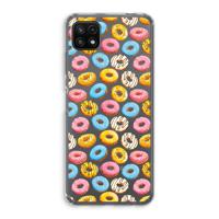 Pink donuts: Samsung Galaxy A22 5G Transparant Hoesje - thumbnail