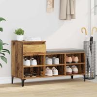 Schoenenkast met lade Oud hout 102 x 36 x 60 cm Bewerkt hout