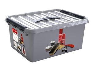 Sunware Q-line schoenpoetsbox 15 liter met inzet metaal/transp/zwart