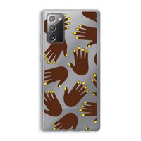 Hands dark: Samsung Galaxy Note 20 / Note 20 5G Transparant Hoesje