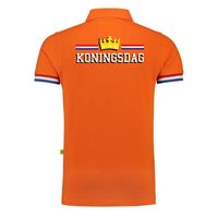 Luxe Koningsdag poloshirt oranje 200 grams voor heren - thumbnail