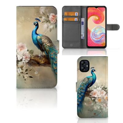 Telefoonhoesje | Met pasjeshouder | voor Samsung Galaxy A04e Vintage Pauwen